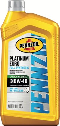 Pennzoil Platinum Euro Full Synthetic 0W-40 Motor Oil (1-Quart, Case of 6)