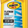 Pennzoil Platinum Euro Full Synthetic 5W-40 Motor Oil (1-Quart, Case of 6)