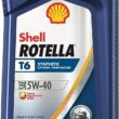 Shell Rotella T6 Full Synthetic 5W-40 Diesel Engine Oil (1-Quart, Case of 6)