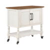 The Pioneer Woman Two-Tone Kitchen Cart Made With Solid Wood Frame, White