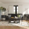 Desert Fields Eclectic Boho Accent Table with 2 Drawers, Black