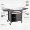Blackstone ProSeries 28" Serve and Store Prep Cart with Cabinet in Black