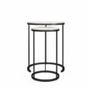 Ameriwood Home Caldwell 4-Piece Nesting Coffee and End Table Bundle, Ivory Pine w/ Black Metal