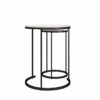 Ameriwood Home Caldwell 4-Piece Nesting Coffee and End Table Bundle, Ivory Pine w/ Black Metal
