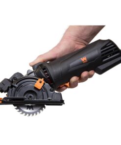 WEN 36704 4.2 Amp 3-3/8 in. Plunge Cut Compact Circular Saw with Laser, Carrying Case, and 3-Blades