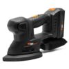 WEN 20401 20-Volt Max Cordless Detailing Palm Sander with 2.0 Ah Lithium-Ion Battery and Charger