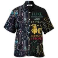 Guitar I Like Motorcycle And Guitar Hawaiian Shirt