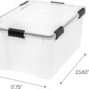 IRIS 2Pack 62qt WEATHERPRO Airtight Plastic Storage Bin with Lid and Seal and Secure Latching Buckles