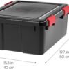 IRIS 30.6 Quart WeatherPro™ Plastic Storage Bin Tote Organizing Container with Durable Lid and Seal and Secure Latching Buckles, 4 Pack