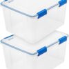 IRIS USA 2 Pack 44 Quart WeatherPro™ Multi-Purpose Storage Box with Latching Buckles, Clear