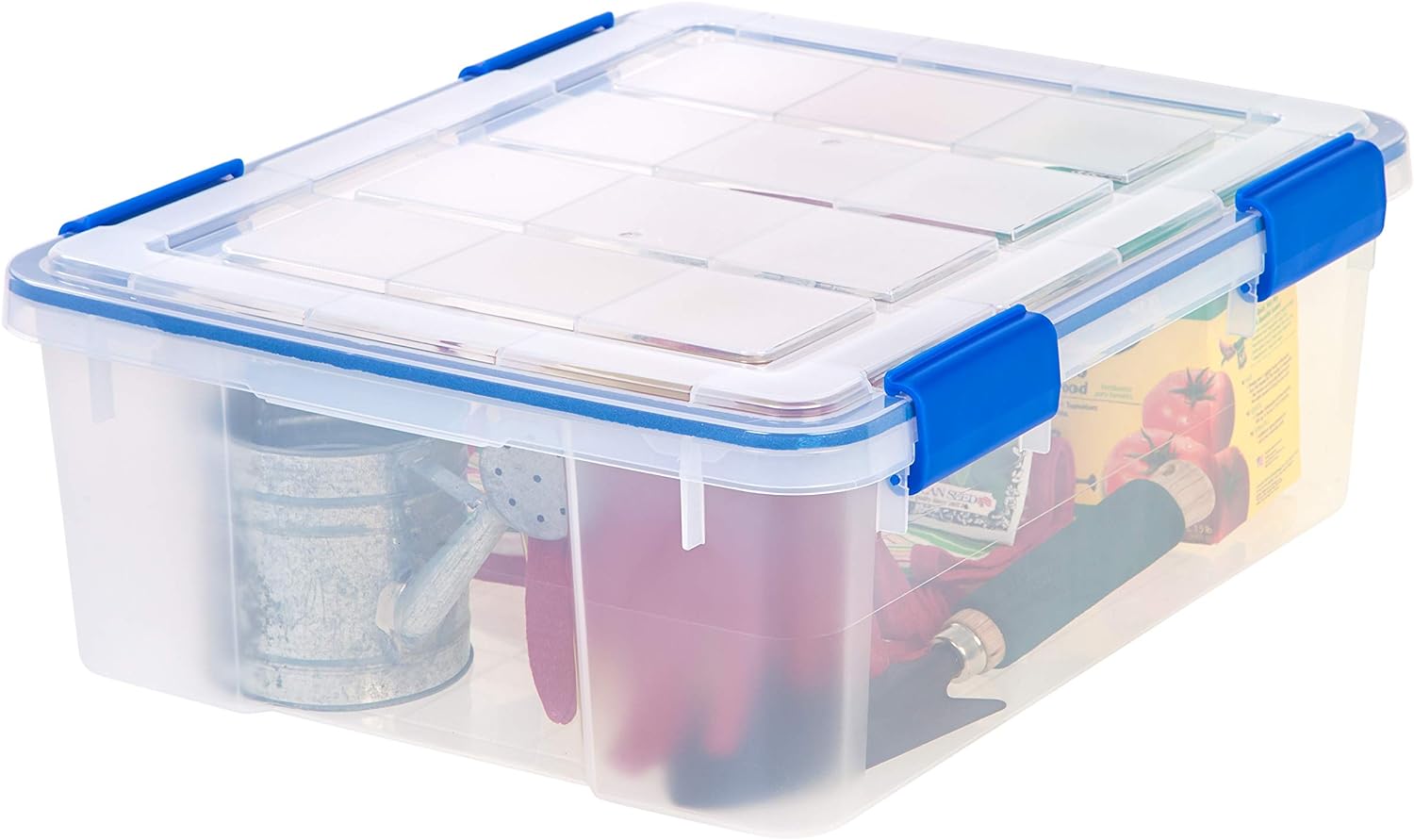 Iris USA 3 Pack 16 Quart Weatherpro Plastic Storage Box Durable Lid and Seal and Secure Latching Buckles