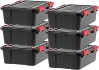 Iris Usa 3 Pack 30 Quart Weatherpro Plastic Storage Box Durable Lid And Seal  And Secure Latching Buckles : Target