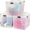 IRIS USA 3Pack 156qt WEATHERPRO Airtight Plastic Storage Bin with Lid and Seal and 6Secure Latching Buckles