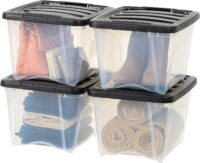 IRIS USA 6 Pack 19qt Clear View Plastic Storage Bin with Lid and Secure  Latching Buckles