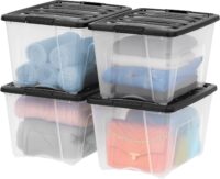 Iris Usa 6 Pack 12qt Plastic Storage Bin With Lid And Secure Latching  Buckles, Pearl : Target