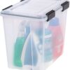IRIS USA 4Pack 36qt WEATHERPRO Airtight Plastic Storage Bin with Lid and Seal and 4 Secure Latching Buckles