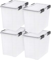 Rubbermaid Roughneck 66 Qt/16.5 Gal Stackable Storage Containers, Clear  w/Latching Grey Lids, 4-Pack RMRC066004 - The Home Depot