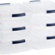 Rubbermaid Cleverstore Clear 16 Qt 4 Gal, Pack of 6 Stackable Plastic Storage Containers