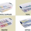 Rubbermaid Cleverstore Clear 16 Qt/4 Gal, Pack of 6 Stackable Plastic Storage Containers with Durable Latching Clear Lids, Visible Organization, Great for Classroom, Underbed, and Kitchen Storage