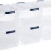 Rubbermaid Cleverstore Clear 30 Qt 7.5 Gal, Pack of 6 Stackable Plastic Storage Containers