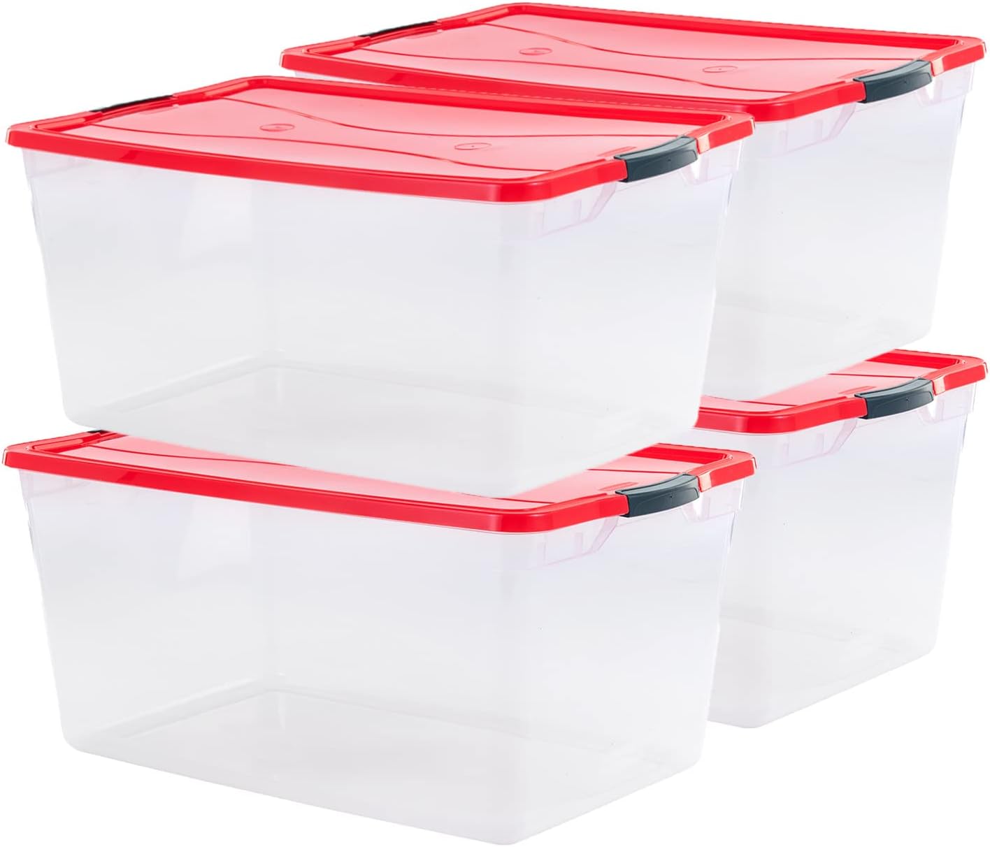 Rubbermaid Cleverstore Clear 71 qt 18 gal, Pack of 4 Holiday Storage Containers