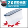 Rubbermaid Roughneck Clear 66 Qt/16.5 Gal Storage Containers, Pack of 4 with Latching Grey Lids, Visible Base, Sturdy and Stackable, Great for Storage and Organization