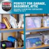 Rubbermaid Roughneck Clear 66 Qt/16.5 Gal Storage Containers, Pack of 4 with Latching Grey Lids, Visible Base, Sturdy and Stackable, Great for Storage and Organization
