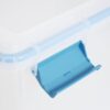 Sterilite 32 Quart Stackable Clear Plastic Storage Tote Container with Blue Gasket Latching Lid for Home and Office Organization, Clear (12 Pack)