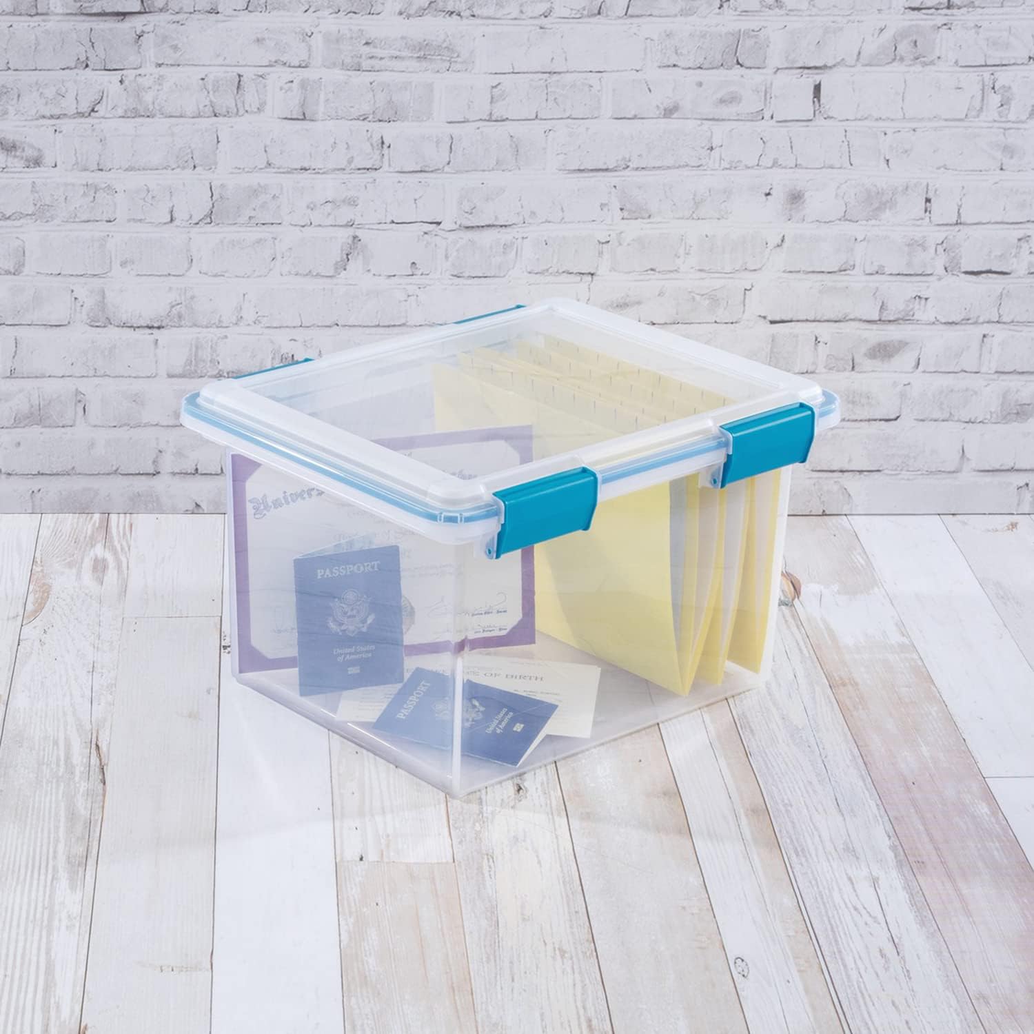 Sterilite 32-Quart Clear Stackable Latching Storage Box Container