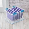 Sterilite Large 32 Quart Multipurpose Clear Plastic Storage Container Tote with Latching Lid for Home and Office Organization, (8 Pack)