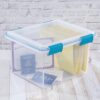 Sterilite Large 32 Quart Multipurpose Clear Plastic Storage Container Tote with Latching Lid for Home and Office Organization, (8 Pack)