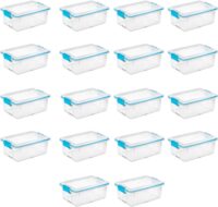 Sterilite Multipurpose 12 Quart Plastic Storage Container Tote Box with Secure Gasket Sealed Latching Lids for Home and Office Organization, (18 Pack)