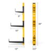 DEWALT DXSTACLR 12 in. x 36 in. Steel Cantilever Storage Rack System in Black/Yellow (3-Pack)