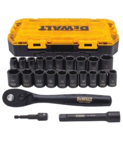 DEWALT DWMT74739 1/2 in. Drive Metric Socket Set with Ratchet (23-Piece)