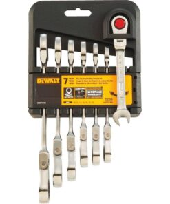 DEWALT DWMT74196 Metric Ratcheting Flex Head Combination Wrench Set (7-Piece)