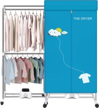 XIAQING Portable Dryer,110V 1000W Electric Clothes Dryer Machine Double layer Stackable Clothes Drying Rack for Apartments, RV,Laundry,and More