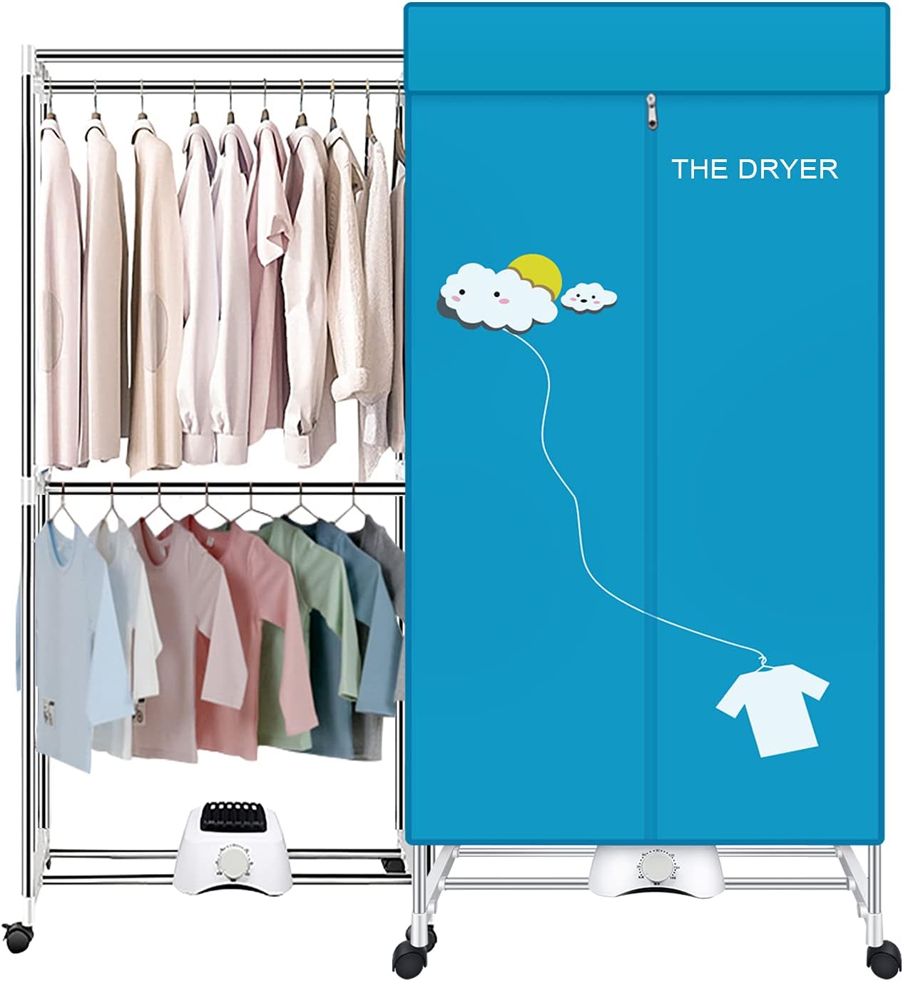 XIAQING Portable Dryer,110V 1000W Electric Clothes Dryer Machine