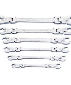 GEARWRENCH 89101D Metric Flex Flare Nut Ratcheting Wrench Set (6-Piece)