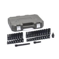 GEARWRENCH 84916N 3/8 in. Drive 6-Point SAE/Metric Standard and Deep Impact Socket Set (44-Piece)