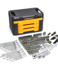 GEARWRENCH 80942 1/4 in., 3/8 in. and 1/2 in. Drive Standard and Deep SAE/Metric Mechanics Tool Set in 3-Drawer Storage Box (239-Piece)