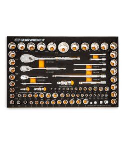 GEARWRENCH 86529 90T 1/4 in., 3/8 in., 1/2 in. 90T SAE/MM Mechanics Tool Set with EVA Foam Tray (83-Pieces)