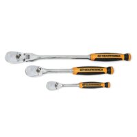 GEARWRENCH 81203T 1/4 in. and 3/8 in. Drive 90-Tooth Dual Material Teardrop Ratchet Set (3-Pieces)