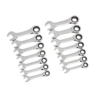 GEARWRENCH 85206 SAE/Metric 72-Tooth Stubby Combination Ratcheting Wrench Tool Set (14-Piece)
