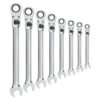 GEARWRENCH 85798 SAE 72-Tooth XL Locking Flex Head Combination Ratcheting Wrench Tool Set (8-Piece)