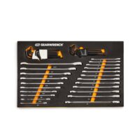 GEARWRENCH 86528 44pc 90T SAE/Metric Combination Ratcheting Wrench & Long Arm Hex Key Set with EVA Foam Tray