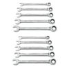 GEARWRENCH 9418 SAE/Metric 72-Tooth Combination Ratcheting Wrench Tool Set (10-Piece)