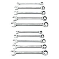 GEARWRENCH 9418 SAE/Metric 72-Tooth Combination Ratcheting Wrench Tool Set (10-Piece)