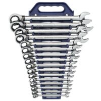 GEARWRENCH 9602N Metric 72-Tooth Reversible Combination Ratcheting Wrench Tool Set (16-Piece)