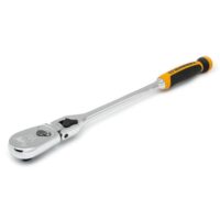 GEARWRENCH 81371T 1/2 in. Drive 90-Tooth Dual Material Locking Flex Head Teardrop Ratchet with 17 in. Handle