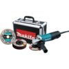 Makita 9557PBX1 7.5 Amp Corded 4-1/2 in. Paddle Switch Grinder with Aluminum Case, Diamond Blade and Grinding Wheels